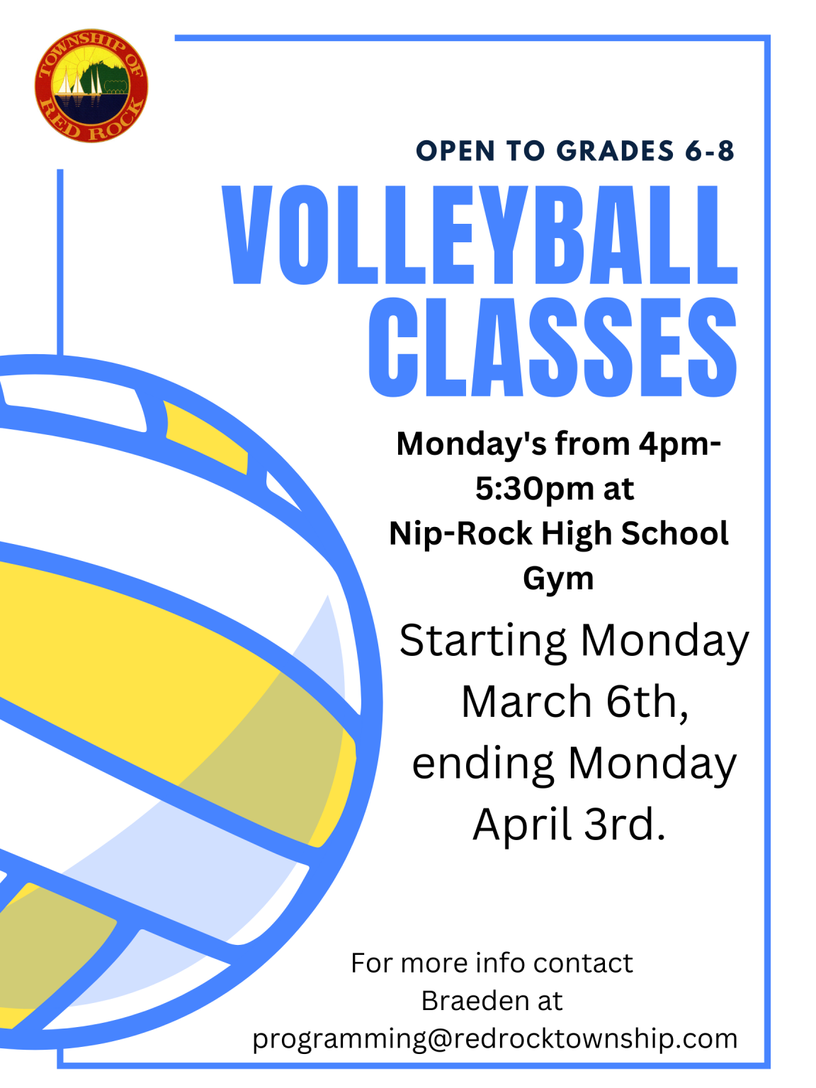 Volleyball Classes - Red Rock Township